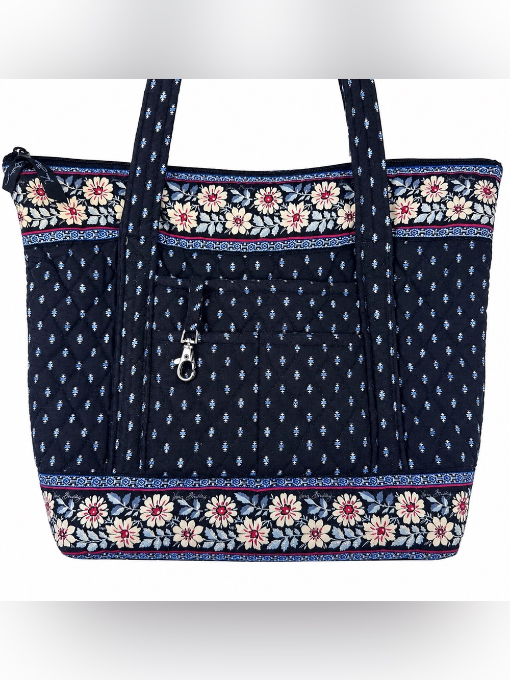 Vera Bradley Villager Tote Alpine Black Quilted Floral Bag